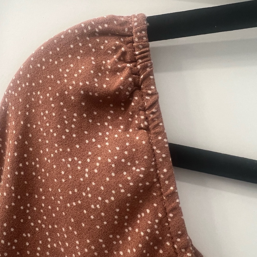 Pink long sleeve top with white polka dot details - Picture 4 of 5